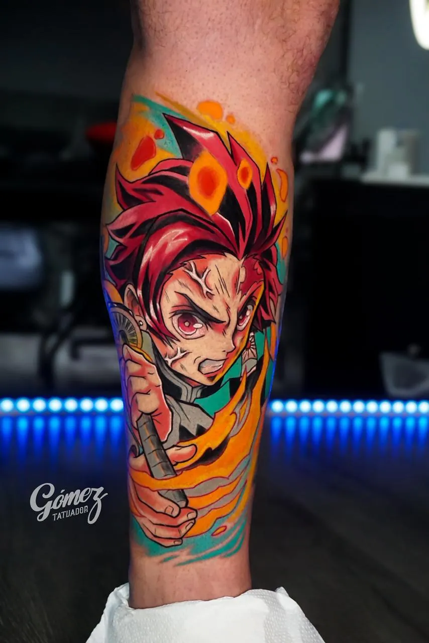 Tatuaje manga colores sólidos